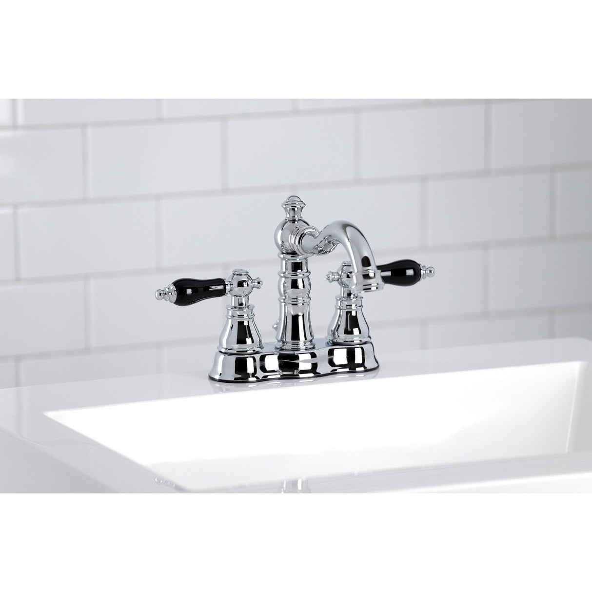 Duchess FSC1601AKL Two-Handle 3-Hole Deck Mount 4" Centerset Bathroom Faucet with Pop-Up Drain, Polished Chrome