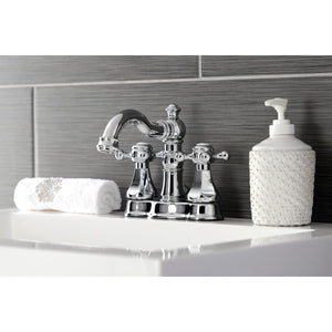 Metropolitan FSC1601BX Two-Handle 3-Hole Deck Mount 4" Centerset Bathroom Faucet with Pop-Up Drain, Polished Chrome