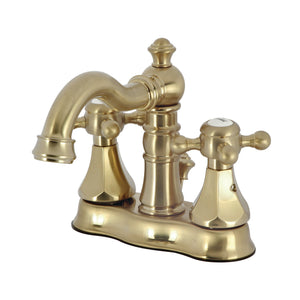 Metropolitan FSC1603BX Two-Handle 3-Hole Deck Mount 4" Centerset Bathroom Faucet with Pop-Up Drain, Brushed Brass