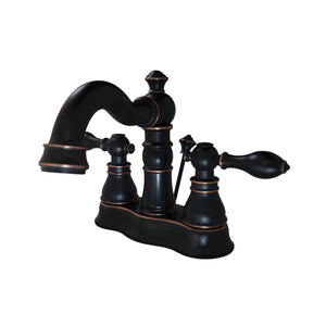 American Classic FSC1606ACL Two-Handle 3-Hole Deck Mount 4" Centerset Bathroom Faucet with Pop-Up Drain, Naples Bronze