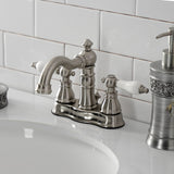 American Patriot FSC1608APL Two-Handle 3-Hole Deck Mount 4" Centerset Bathroom Faucet with Pop-Up Drain, Brushed Nickel