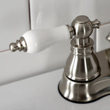 American Patriot FSC1608APL Two-Handle 3-Hole Deck Mount 4" Centerset Bathroom Faucet with Pop-Up Drain, Brushed Nickel