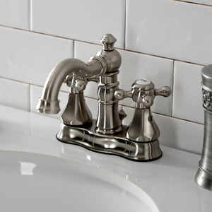 Metropolitan FSC1608BX Two-Handle 3-Hole Deck Mount 4" Centerset Bathroom Faucet with Pop-Up Drain, Brushed Nickel