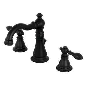 American Classic FSC1970ACL Two-Handle 3-Hole Deck Mount Widespread Bathroom Faucet with Brass Pop-Up, Matte Black