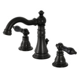 Duchess FSC1970AKL Two-Handle 3-Hole Deck Mount Widespread Bathroom Faucet with Brass Pop-Up, Matte Black