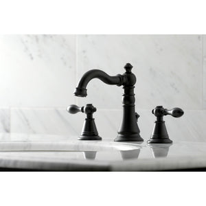 English Classic FSC1970AL Two-Handle 3-Hole Deck Mount Widespread Bathroom Faucet with Brass Pop-Up, Matte Black