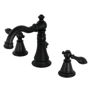 English Classic FSC1970AL Two-Handle 3-Hole Deck Mount Widespread Bathroom Faucet with Brass Pop-Up, Matte Black
