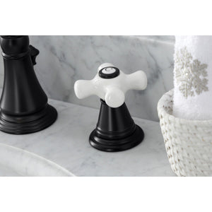 American Classic FSC1970APX Two-Handle 3-Hole Deck Mount Widespread Bathroom Faucet with Brass Pop-Up, Matte Black