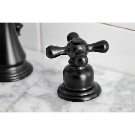 American Classic FSC1970AX Two-Handle 3-Hole Deck Mount Widespread Bathroom Faucet with Brass Pop-Up, Matte Black