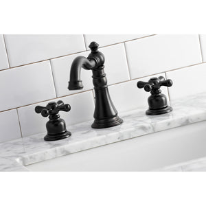 American Classic FSC1970AX Two-Handle 3-Hole Deck Mount Widespread Bathroom Faucet with Brass Pop-Up, Matte Black