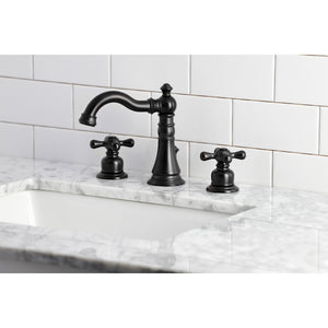 American Classic FSC1970AX Two-Handle 3-Hole Deck Mount Widespread Bathroom Faucet with Brass Pop-Up, Matte Black