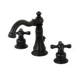 American Classic FSC1970AX Two-Handle 3-Hole Deck Mount Widespread Bathroom Faucet with Brass Pop-Up, Matte Black