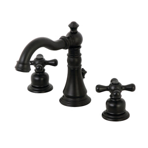 American Classic FSC1970AX Two-Handle 3-Hole Deck Mount Widespread Bathroom Faucet with Brass Pop-Up, Matte Black