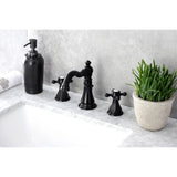 Metropolitan FSC1970BX Two-Handle 3-Hole Deck Mount Widespread Bathroom Faucet with Brass Pop-Up, Matte Black