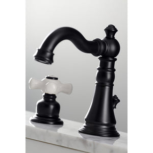 American Classic FSC1970PX Two-Handle 3-Hole Deck Mount Widespread Bathroom Faucet with Brass Pop-Up, Matte Black
