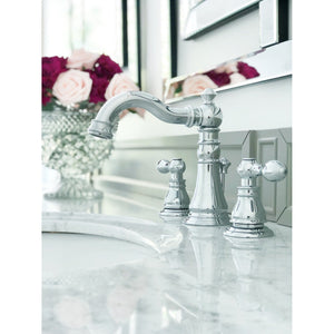 American Classic FSC1971ACL Two-Handle 3-Hole Deck Mount Widespread Bathroom Faucet with Pop-Up Drain, Polished Chrome