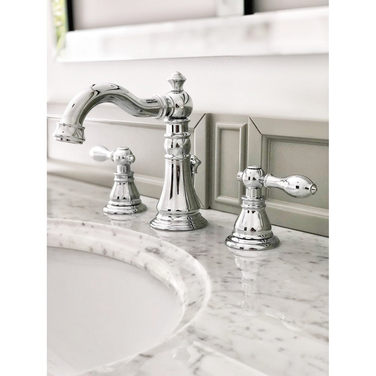 American Classic FSC1971ACL Two-Handle 3-Hole Deck Mount Widespread Bathroom Faucet with Pop-Up Drain, Polished Chrome