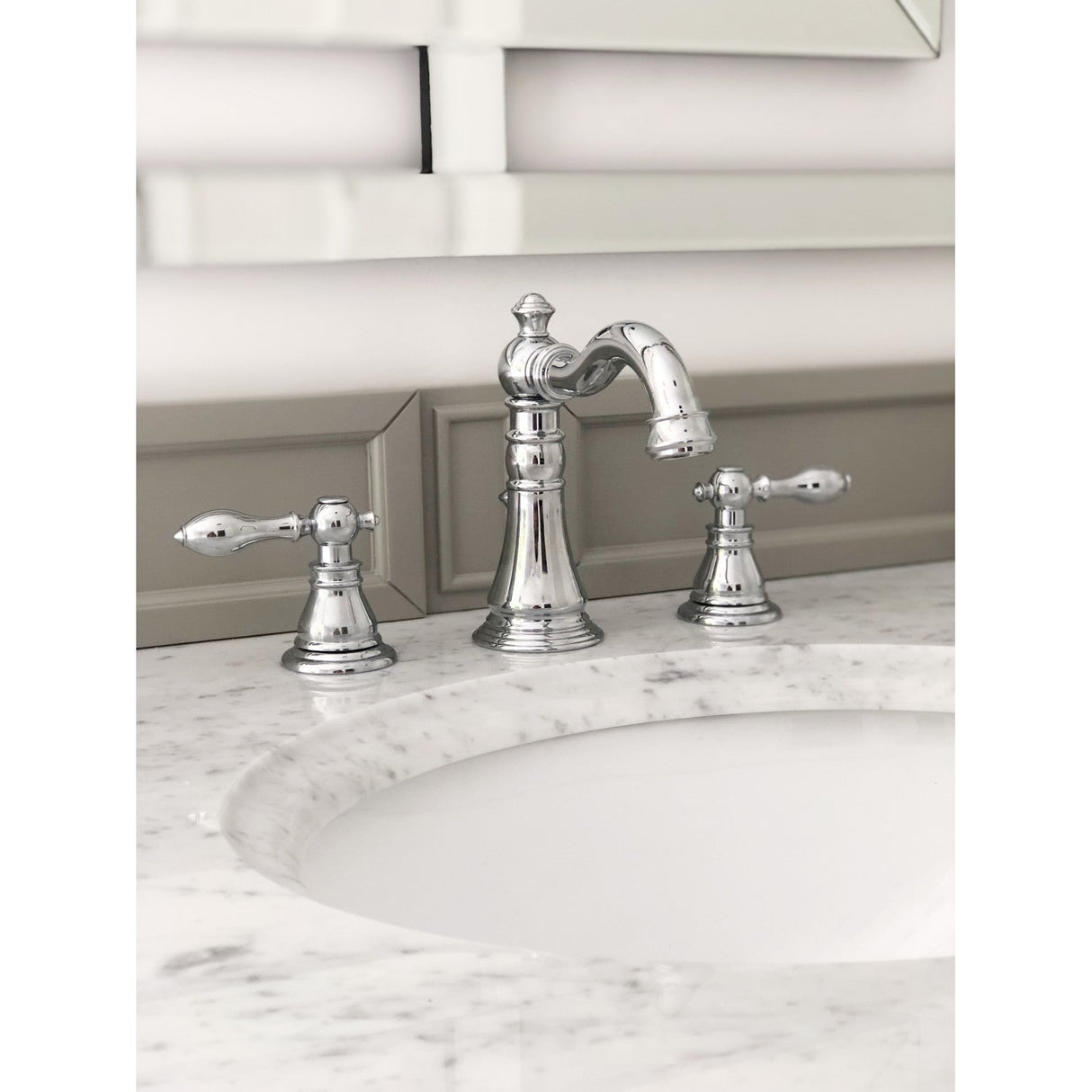 American Classic FSC1971ACL Two-Handle 3-Hole Deck Mount Widespread Bathroom Faucet with Pop-Up Drain, Polished Chrome