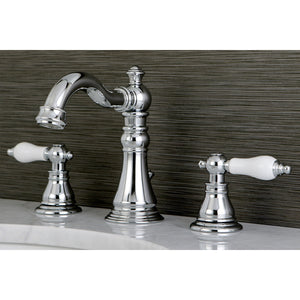 American Patriot FSC1971APL Two-Handle 3-Hole Deck Mount Widespread Bathroom Faucet with Pop-Up Drain, Polished Chrome