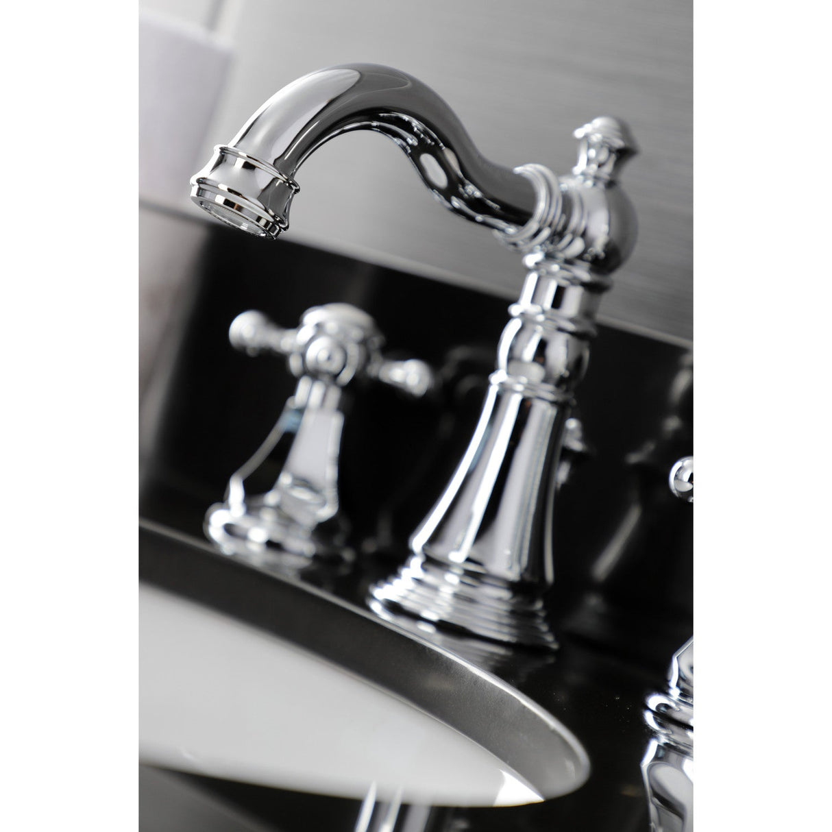 Metropolitan FSC1971BX Two-Handle 3-Hole Deck Mount Widespread Bathroom Faucet with Pop-Up Drain, Polished Chrome