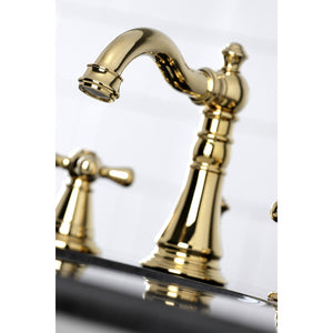 American Classic FSC1972AAX Two-Handle 3-Hole Deck Mount Widespread Bathroom Faucet with Pop-Up Drain, Polished Brass