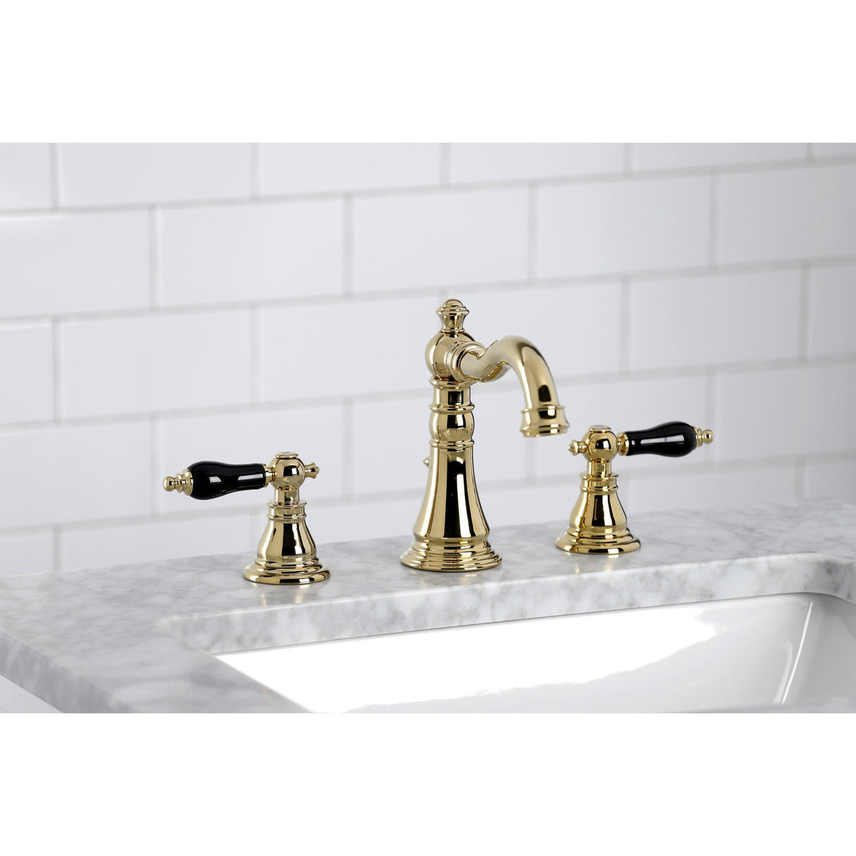 Duchess FSC1972AKL Two-Handle 3-Hole Deck Mount Widespread Bathroom Faucet with Pop-Up Drain, Polished Brass