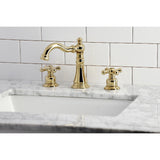 American Classic FSC1972AX Two-Handle 3-Hole Deck Mount Widespread Bathroom Faucet with Pop-Up Drain, Polished Brass