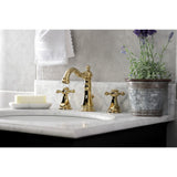 Metropolitan FSC1972BX Two-Handle 3-Hole Deck Mount Widespread Bathroom Faucet with Pop-Up Drain, Polished Brass