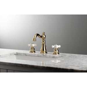 American Classic FSC1972PX Two-Handle 3-Hole Deck Mount Widespread Bathroom Faucet with Pop-Up Drain, Polished Brass