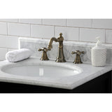 American Classic FSC19733AAX Two-Handle 3-Hole Deck Mount Widespread Bathroom Faucet with Brass Pop-Up, Antique Brass