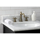 American Classic FSC19733AAX Two-Handle 3-Hole Deck Mount Widespread Bathroom Faucet with Brass Pop-Up, Antique Brass
