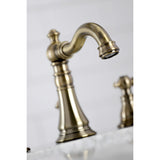 Duchess FSC19733AKL Two-Handle 3-Hole Deck Mount Widespread Bathroom Faucet with Brass Pop-Up, Antique Brass