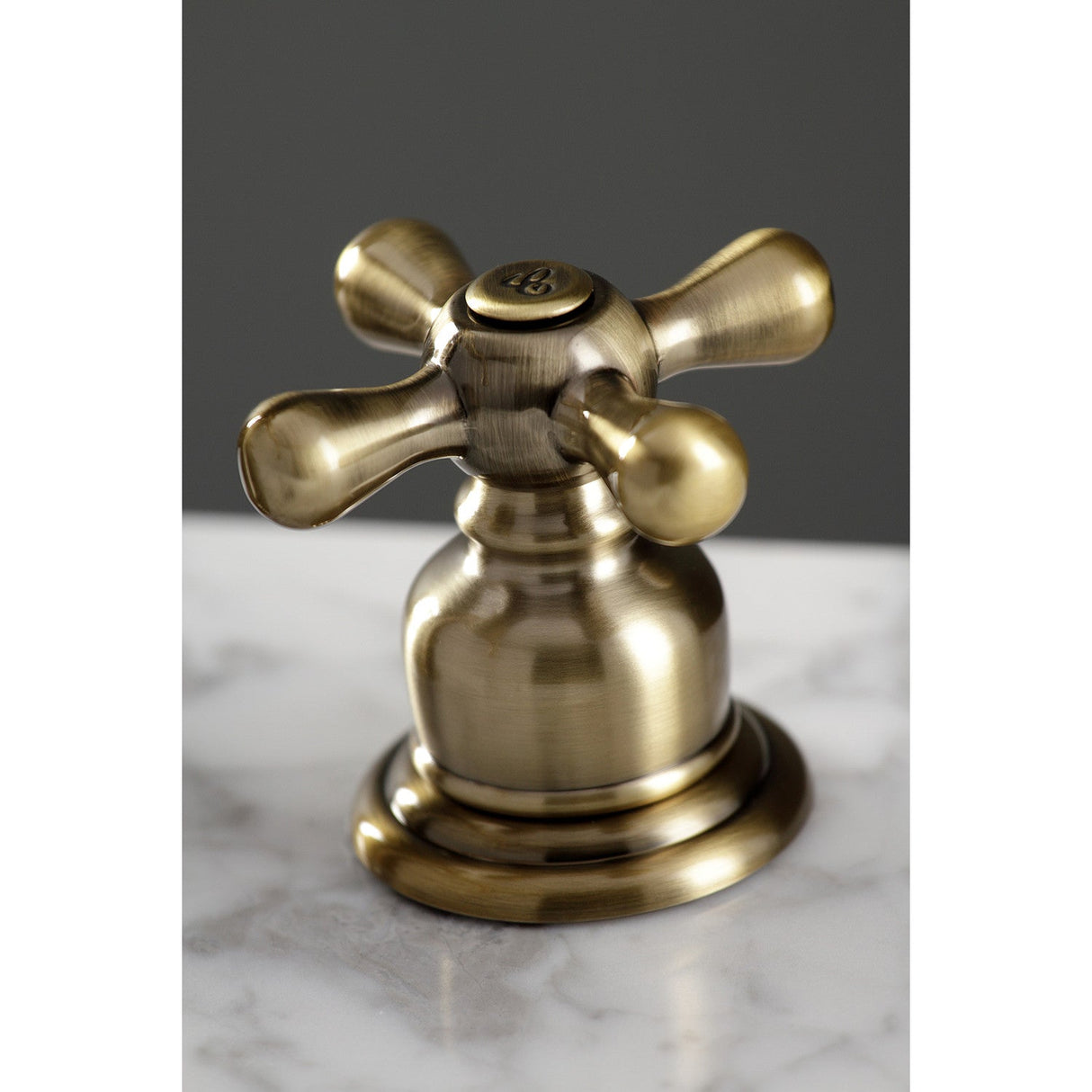 American Classic FSC19733AX Two-Handle 3-Hole Deck Mount Widespread Bathroom Faucet with Brass Pop-Up, Antique Brass