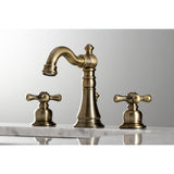 American Classic FSC19733AX Two-Handle 3-Hole Deck Mount Widespread Bathroom Faucet with Brass Pop-Up, Antique Brass