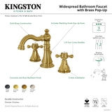 Metropolitan FSC19733BX Two-Handle 3-Hole Deck Mount Widespread Bathroom Faucet with Brass Pop-Up, Antique Brass