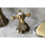 Metropolitan FSC19733BX Two-Handle 3-Hole Deck Mount Widespread Bathroom Faucet with Brass Pop-Up, Antique Brass