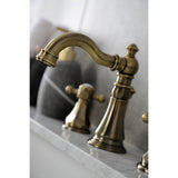 Metropolitan FSC19733BX Two-Handle 3-Hole Deck Mount Widespread Bathroom Faucet with Brass Pop-Up, Antique Brass