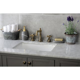 Metropolitan FSC19733BX Two-Handle 3-Hole Deck Mount Widespread Bathroom Faucet with Brass Pop-Up, Antique Brass