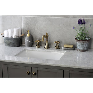 Metropolitan FSC19733BX Two-Handle 3-Hole Deck Mount Widespread Bathroom Faucet with Brass Pop-Up, Antique Brass