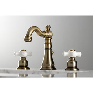 American Classic FSC19733PX Two-Handle 3-Hole Deck Mount Widespread Bathroom Faucet with Brass Pop-Up, Antique Brass