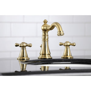 American Classic FSC1973AAX Two-Handle 3-Hole Deck Mount Widespread Bathroom Faucet with Brass Pop-Up, Brushed Brass