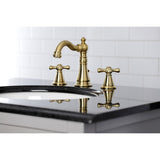 American Classic FSC1973AAX Two-Handle 3-Hole Deck Mount Widespread Bathroom Faucet with Brass Pop-Up, Brushed Brass