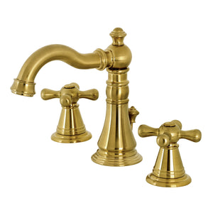 American Classic FSC1973AAX Two-Handle 3-Hole Deck Mount Widespread Bathroom Faucet with Brass Pop-Up, Brushed Brass