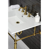 American Classic FSC1973ACL Two-Handle 3-Hole Deck Mount Widespread Bathroom Faucet with Brass Pop-Up, Brushed Brass