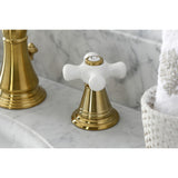 American Classic FSC1973APX Two-Handle 3-Hole Deck Mount Widespread Bathroom Faucet with Brass Pop-Up, Brushed Brass