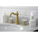 American Classic FSC1973APX Two-Handle 3-Hole Deck Mount Widespread Bathroom Faucet with Brass Pop-Up, Brushed Brass