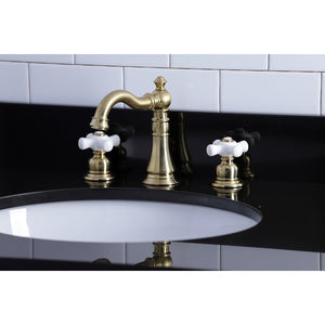 American Classic FSC1973PX Two-Handle 3-Hole Deck Mount Widespread Bathroom Faucet with Brass Pop-Up, Brushed Brass