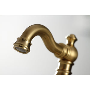 American Classic FSC1973PX Two-Handle 3-Hole Deck Mount Widespread Bathroom Faucet with Brass Pop-Up, Brushed Brass