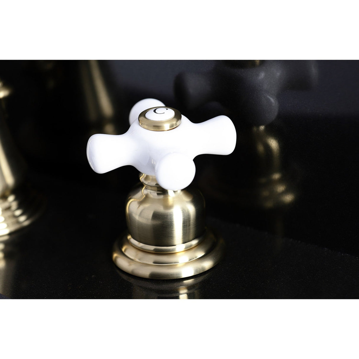 American Classic FSC1973PX Two-Handle 3-Hole Deck Mount Widespread Bathroom Faucet with Brass Pop-Up, Brushed Brass