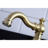 American Classic FSC1973PX Two-Handle 3-Hole Deck Mount Widespread Bathroom Faucet with Brass Pop-Up, Brushed Brass